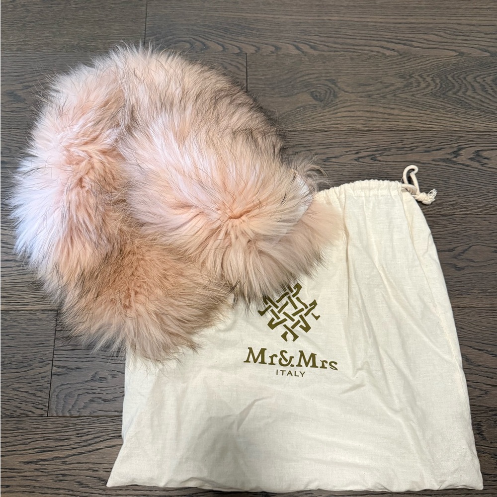Mr&Mrs Italy Cream Faux Fur Scarf